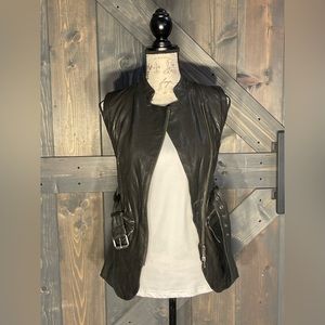 Rachel Zoe Sleeveless Leather Jacket